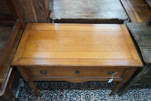 An 18th century style French cherry wood side table, width 94cm, depth 46cm, height 75cm